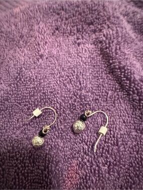 Black and Silver Drop Earrings - Elegant Women's Jewelry